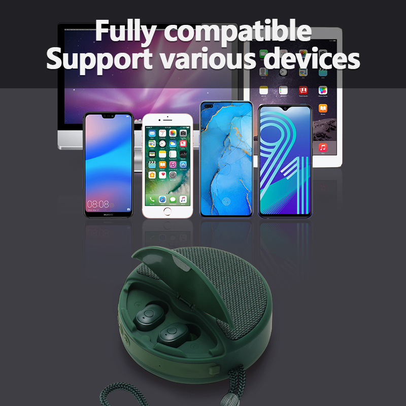 TG808 mini wireless bluetooth speaker wireless earphone two-in-one TWS subwoofer stereo hands-free multi-function / TF card / FM