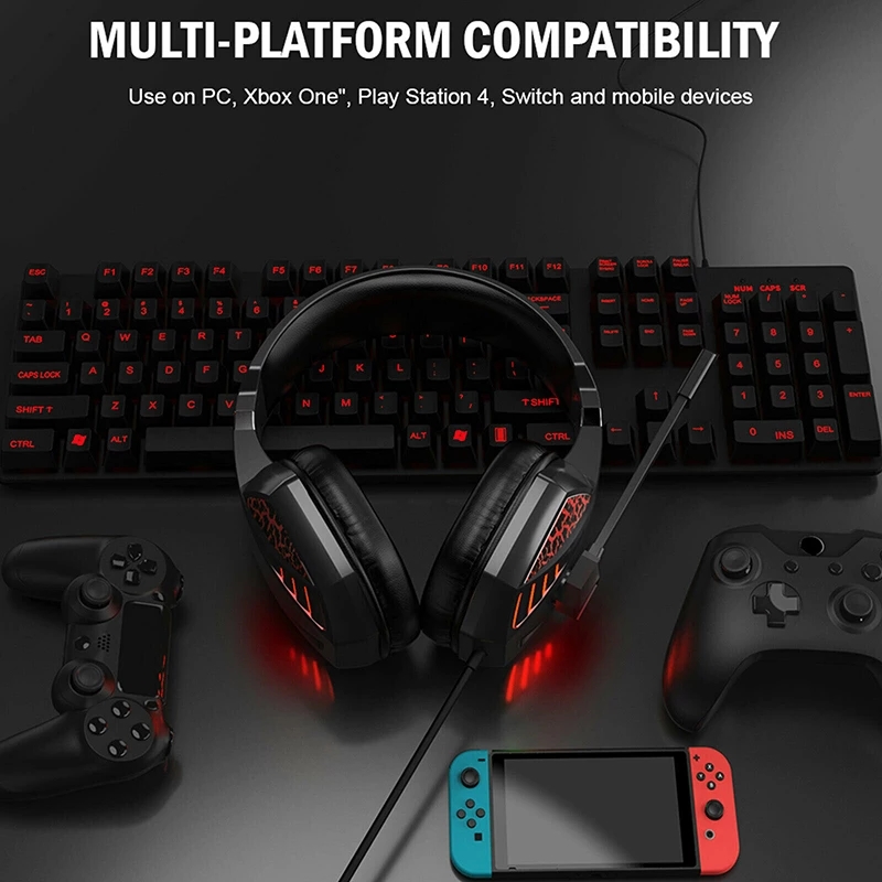 Gaming Headset PRO Gamer Headset Wired Headphones LED USB/3.5mm Headset Gamer With Mic For Xbox PC PS4