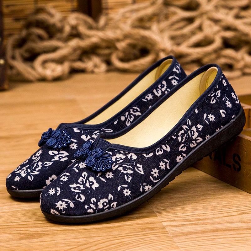 Women's Breathable Cloth Shoes Fashion stripe flat Casual shoes Female Comfortable non-slip single shoes Work shoes