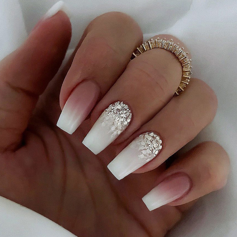 24pcs/Set Detachable Long Coffin Fake Nails Africa Orange Cartoon Pattern Full Nail Art Tips