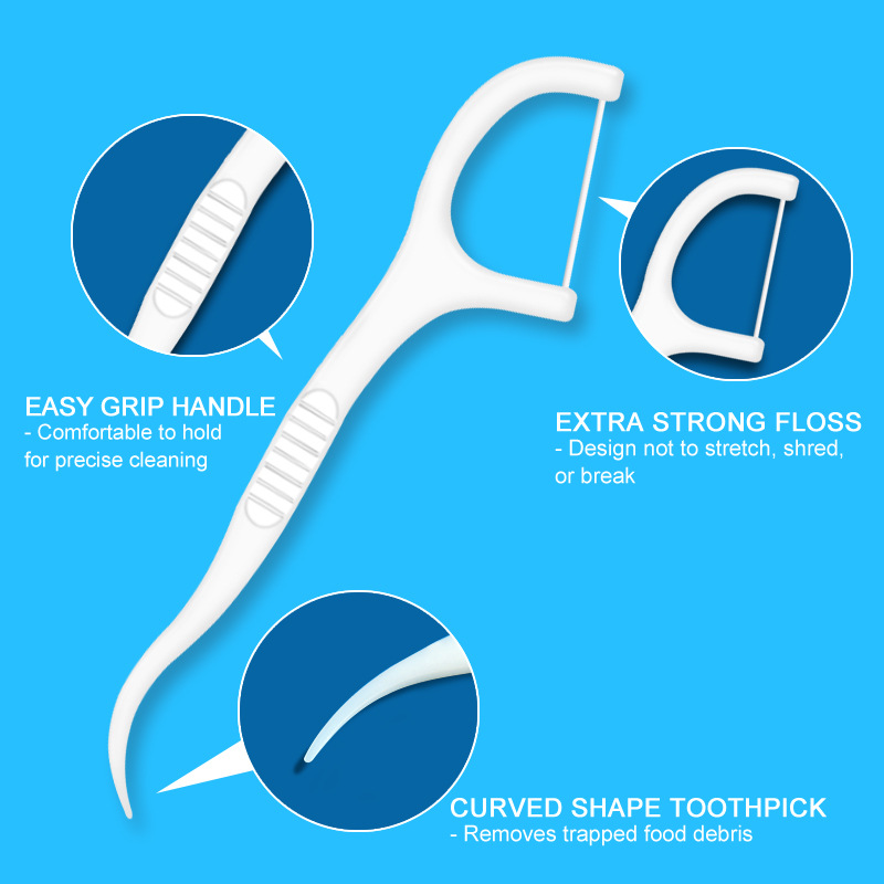 50pcs Super Fine Dental Floss Picks Toothpicks Interdental Brush Teeth Cleaning Sticks Oral Hygiene Care Pack for Daily Use
