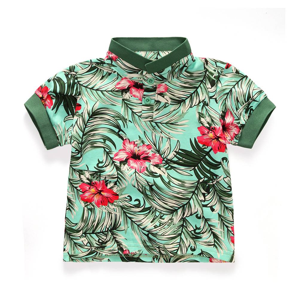 2 Pieces Of Children'S Clothing Set, Flower T-Shirt Top And Shorts Set (Excluding Belt)