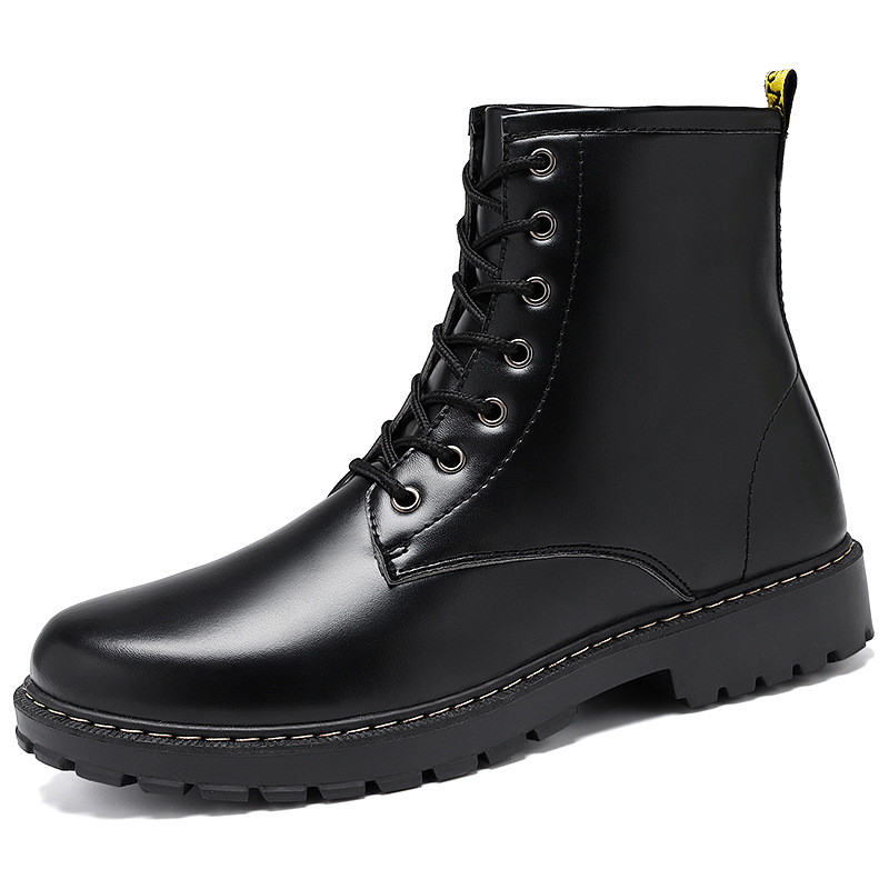 New Coturno Men Leather Shoes High Top Fashion Winter Warm Snow Shoes Dr. Motorcycle Ankle Boots Couple Unisex Boots Size 39-44