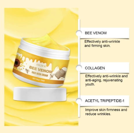 Bee Venom Face Cream Contains Collagen Firming Lifting Fade Fine Lines Wrinkle Moisturizing Brightening Skin Face Neck Cream