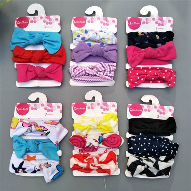 Korean Version of the New Headwear Cotton 3 Sets of Hair Band Set Baby Rabbit Ears Headband