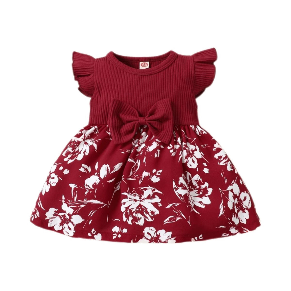 Summer Infant Toddler Sweet Bow Fly Sleeve Dress European And American Style Girls Hundred Days Princess Dress