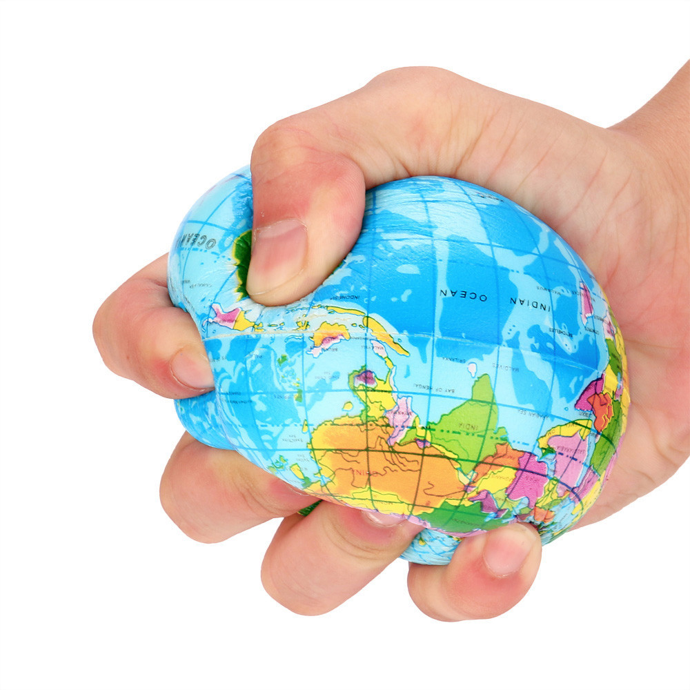 1pcs Stress Relief World Map Jumbo Ball Atlas Globe Palm Ball Planet Earth Ball Home Office Decoration Decompression Small Toys