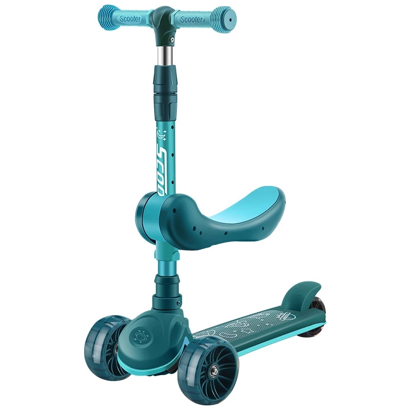 Children's Scooter 2-12 Years Old Can Sit Perambulator Music Three Four-Wheel Scooter Scooter Children Dropshipping
