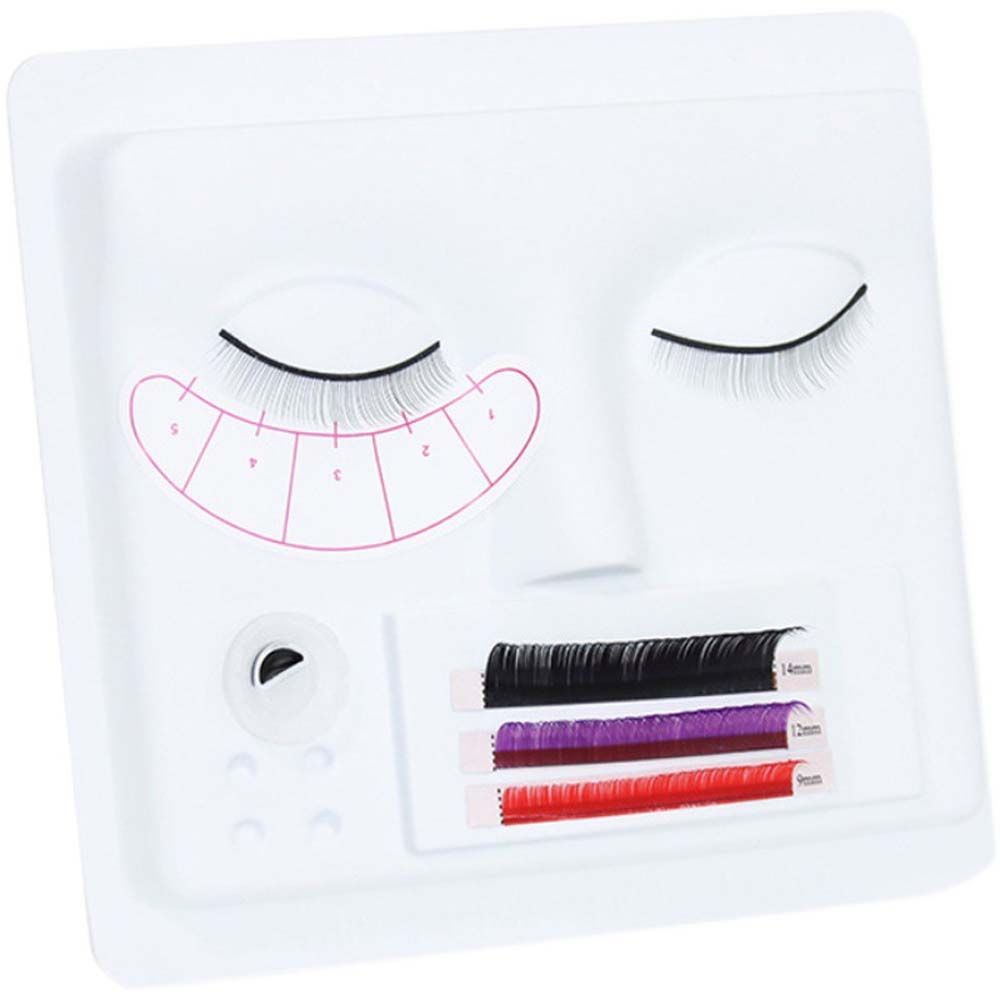 3 in 1Eyelash Extension Practice Tray Glue Gasket Adhesive Pallet Lashes Holder Eyelashes palette Training Display makeup tools