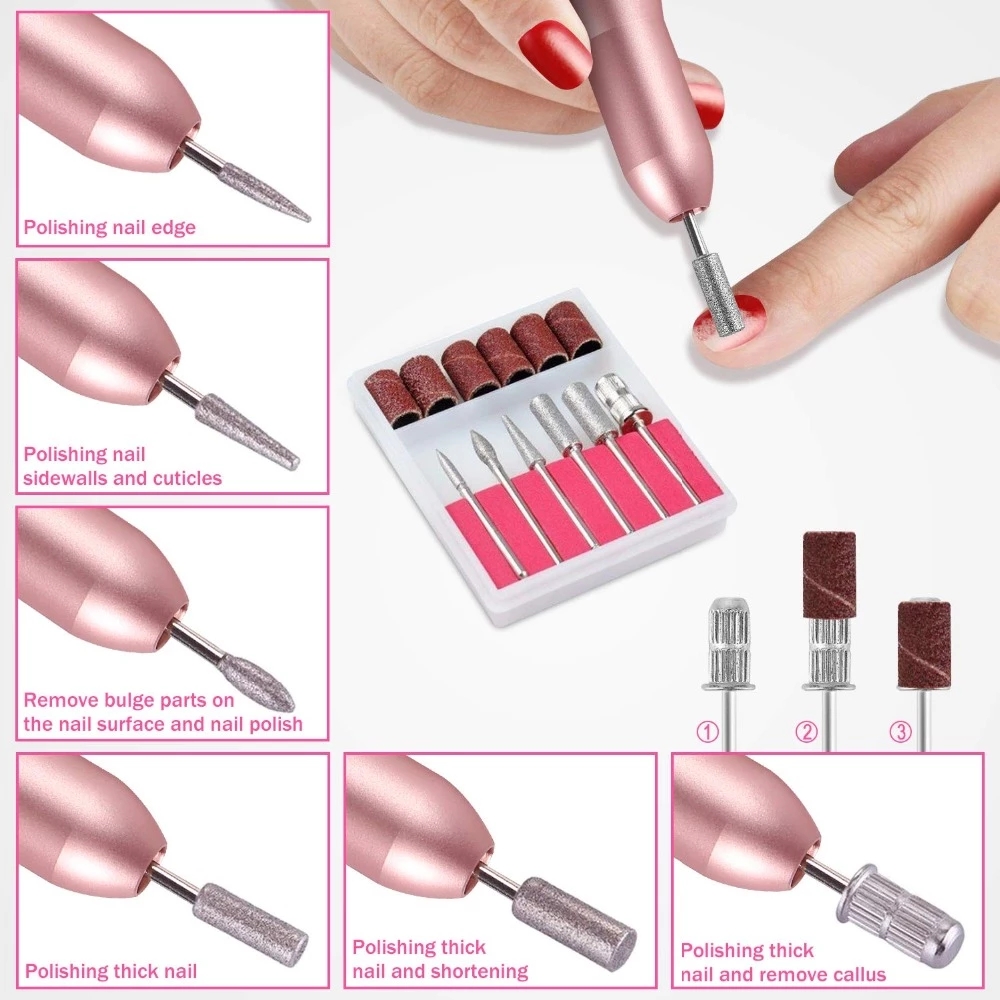 Electric Nail Drill Machine 20000 RPM Manicure Machine Set USB Plug Mill Cutter for Manicure Nail File Pedicure Tools