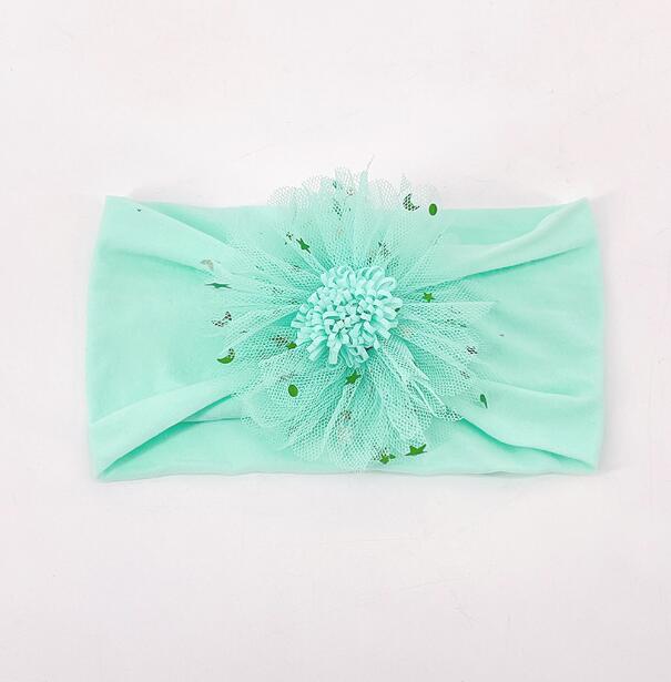 New mesh Star Flower Hair Band baby nylon scarf headdress babyhead