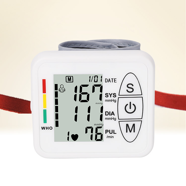 Tonometer Automatic Wrist Digital Blood Pressure Monitor Digital lcd Sphgmomanometer Heart Beat Rate Pulse Meter