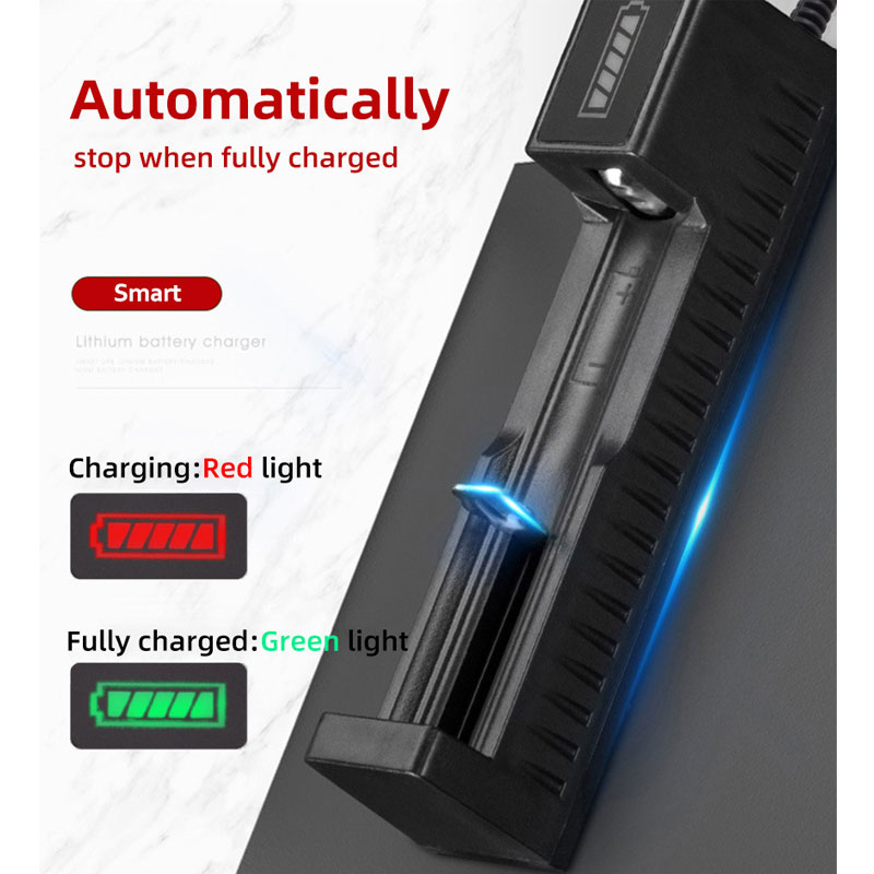 18650 Battery Charger 1 / 2 Slots Dual For 18650 Charging 4.2V Rechargeable Lithium Battery Charger Black 2slot only chager