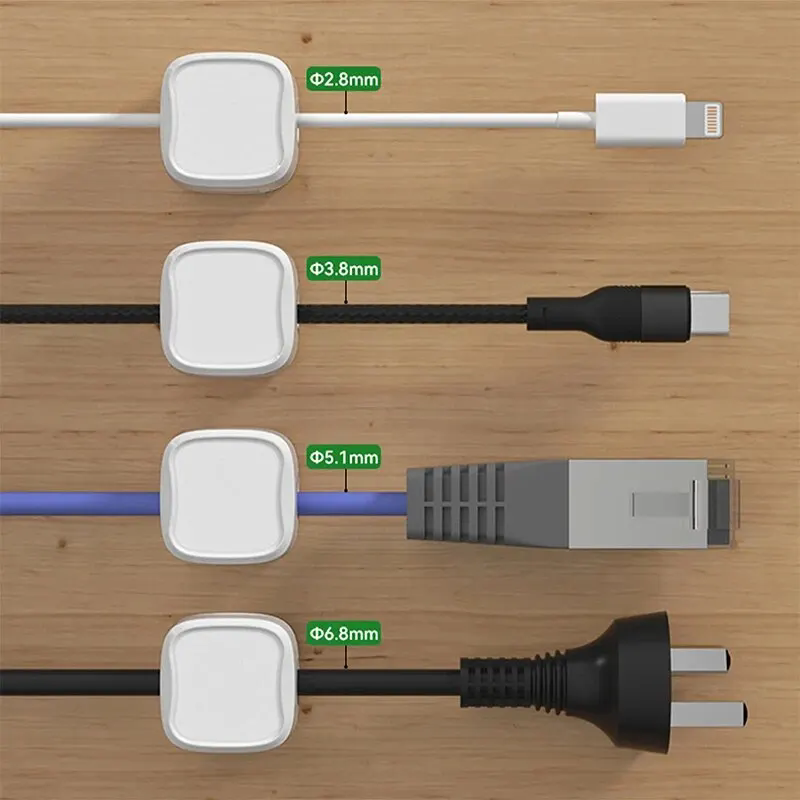 6pcs Cable Organizer Magnetic Plug Box Silicone Cable Winder Flexible Cable Management Clips for Mouse Earphone
