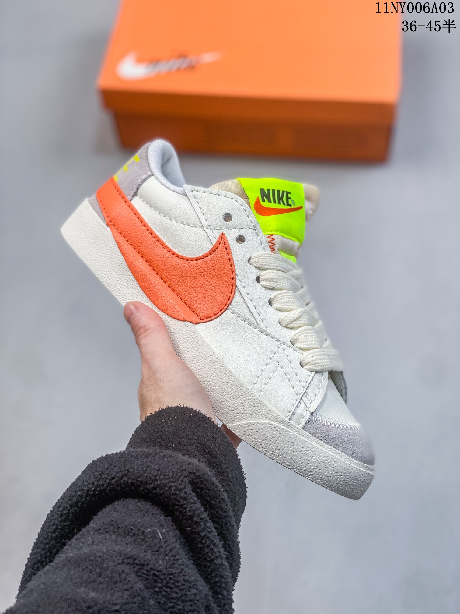 Nike low-top comfortable men's and women's sneakers cushioning sports leisure sports white shoes