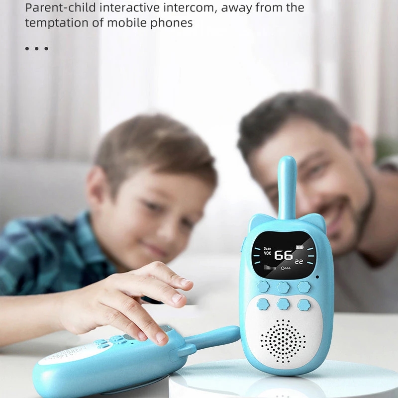 2pcs Children Walkie Talkie Kids Rechargeable 1000mAh Handheld 0.5W 3km Radio Transceiver Interphone Toy For Girls and Boys Gift