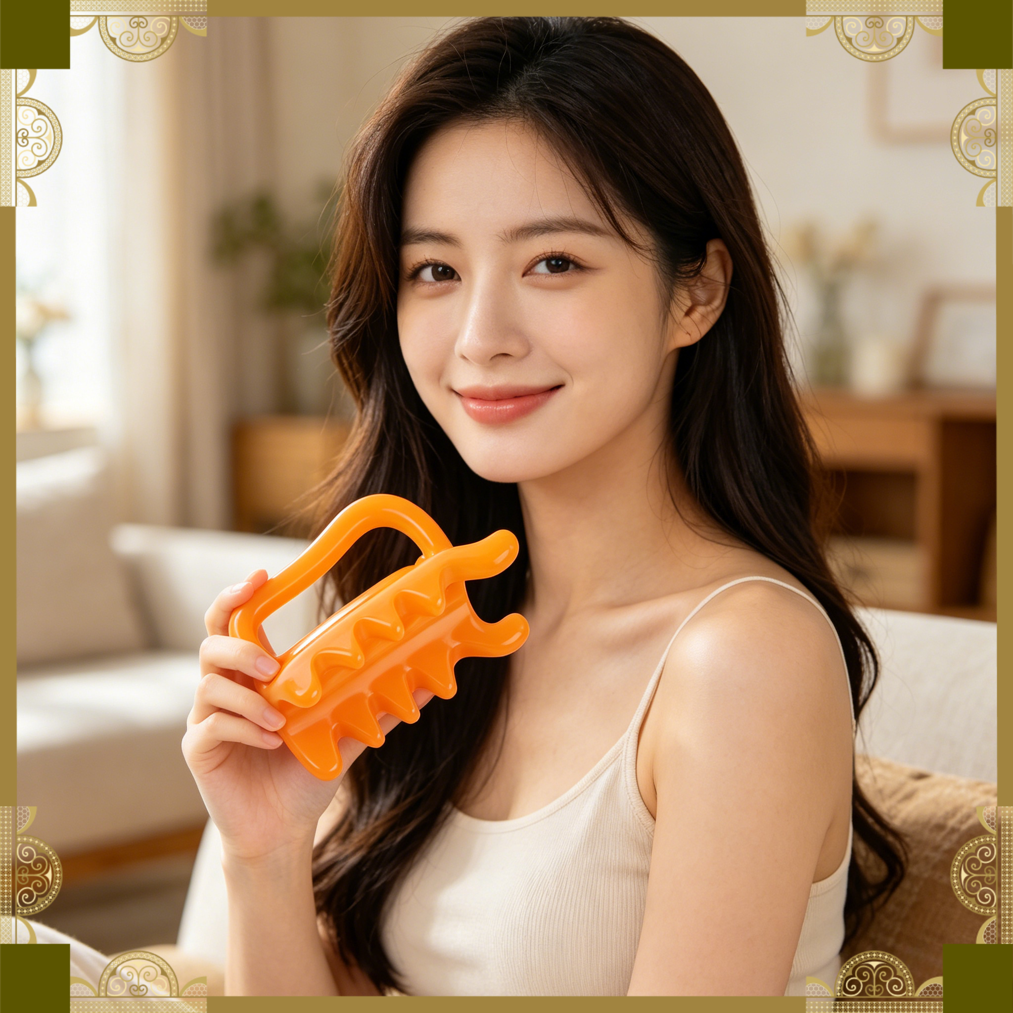 Double Push Massager Shoulder and Neck Point Pull Bar Scraping Massage Multifunctional Body Massage Tool Manual Massage Tool