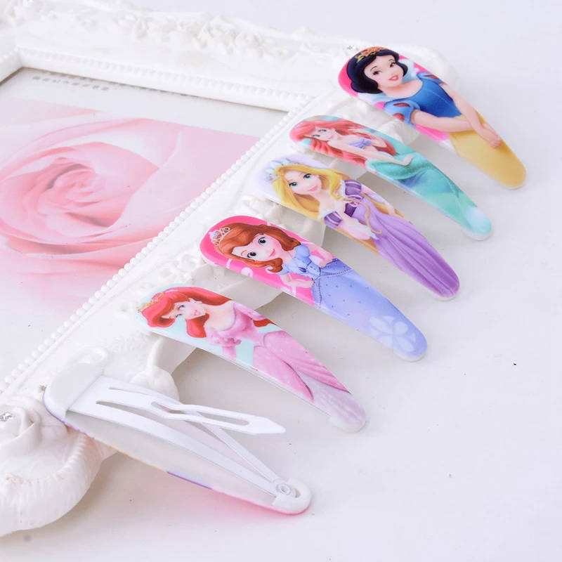 5pcs Disney Hairpin Frozen Elsa Princess Children's Print Hairpin Mickey bb Hairpin Princess Kawaii Hair Accessories Birthday