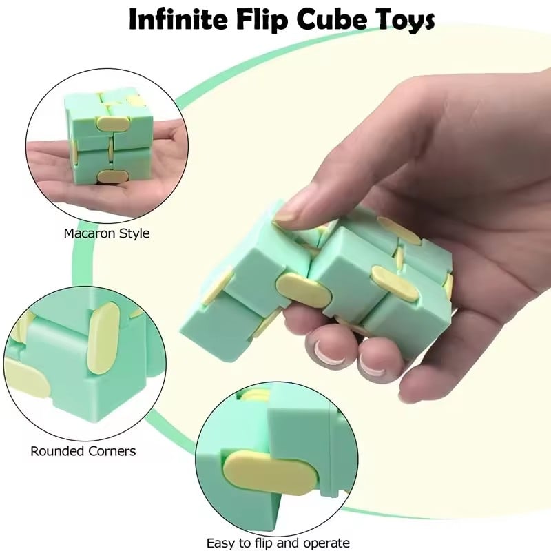 1PC Stress relieving Pocket Fingertip Magic Cube Flip Cube Macaron Six sided Toy Creative Finger Unlimited Magic Cube