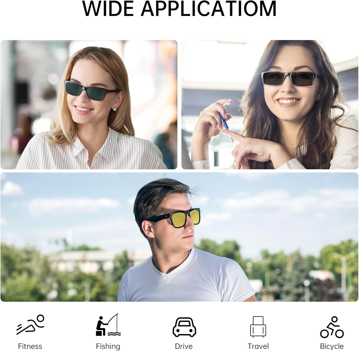 HIBLOKS Polarized Clip-ons for Ray-Ban Meta Wayfarer (RW4008 & RW4012 Large 53-22), Discoloration Clips Compatible with Ray-Ban Meta Wayfarer Gen 2 Pr