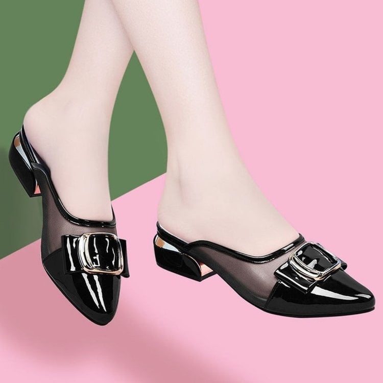 women fashion sweet light weight spring & summer hollow out square heel shoes lady classic office work shoes