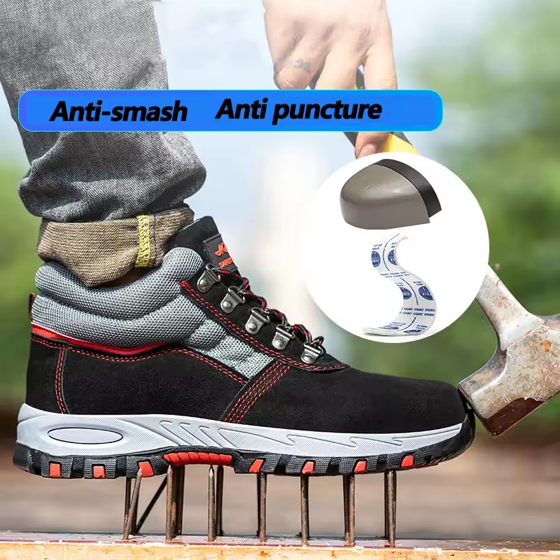 Autumn Winter High Top Safety Boots Men Anti Scalding Work Boots Steel Toe Shoes Construction Protective Boots Puncture-Proof