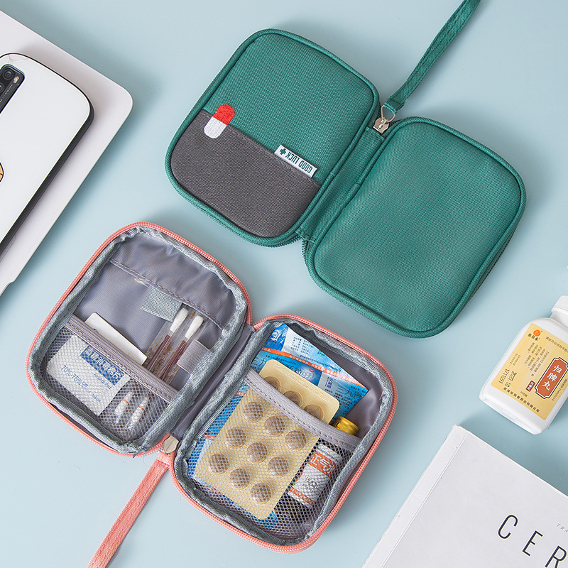 Tas Penyimpanan Portabel Tas Obat Darurat Pertolongan Pertama Organizer Pil Bertahan Hidup Luar Ruangan Paket Kit Darurat Akseso