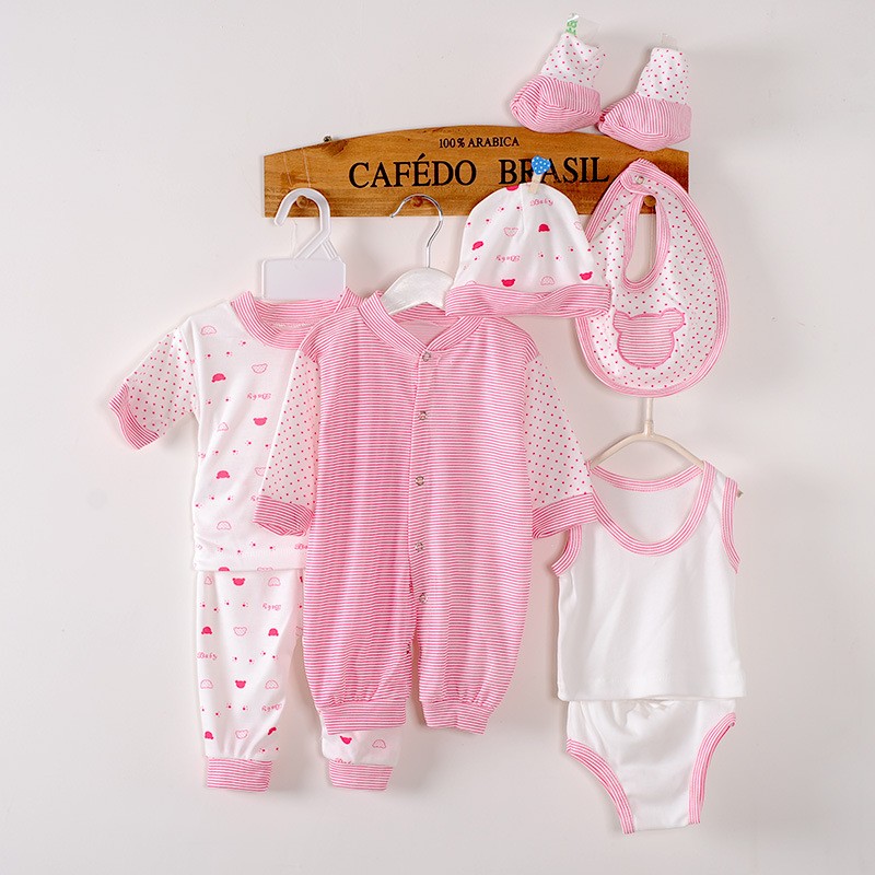 8Piece/0-3Months/Spring Autumn Newborn Baby Tracksuit 100% Cotton Kids Clothes Suit Unisex Infant Boys Girls Clothing Set BC1002