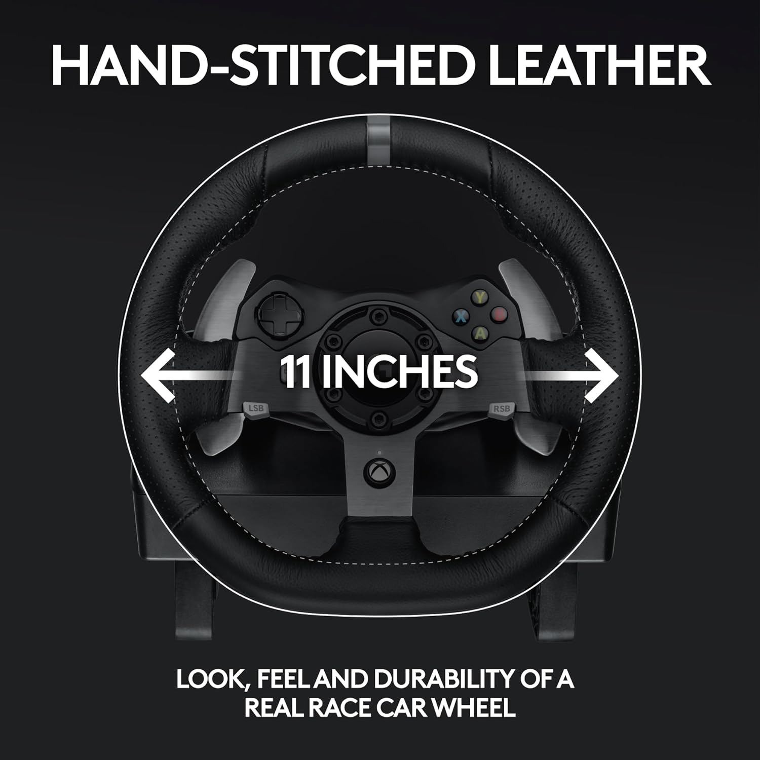 Logitech G920 Driving Force Racing Wheel and Floor Pedals, Real Force Feedback, Stainless Steel Paddle Shifters, Leather Steering Wheel Cover for Xbox