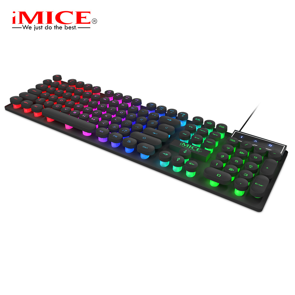 USB Desktop Punk Mechanical Handle Floating Round Hat Electronic Game Luminous Gaming Keyboard