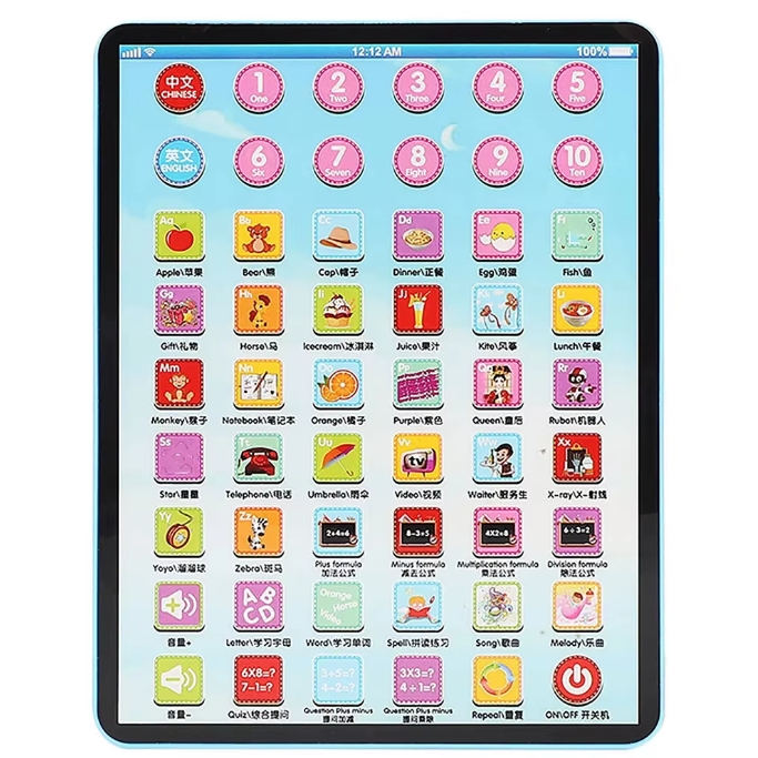 Chinese English Electronic Learning Tablet Funny Interactive Learning Study Toy
