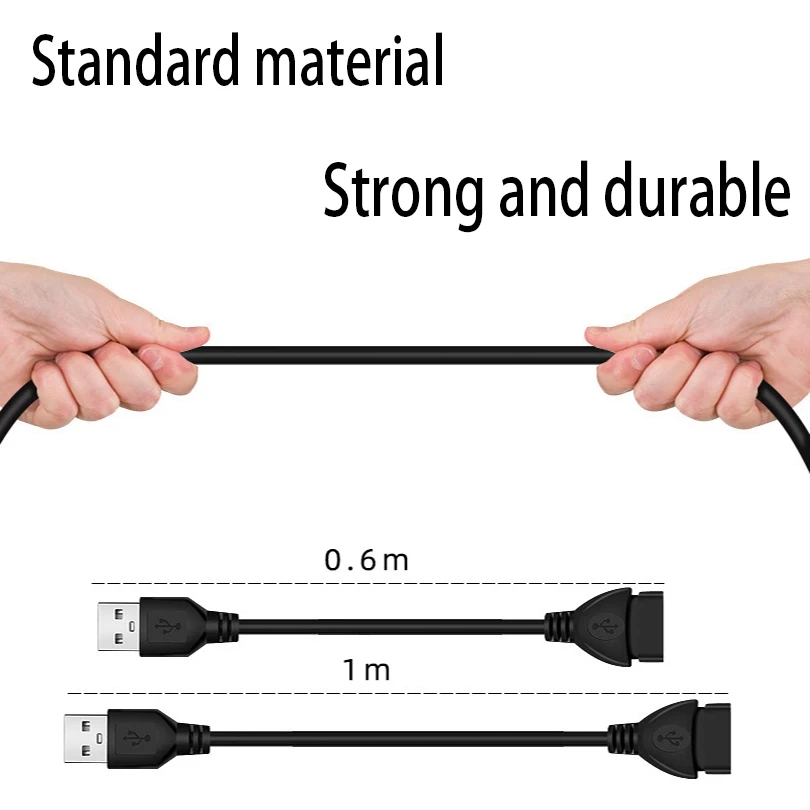 1.3-1.5m USB Extension Cable Super Speed USB 2.0 Cable Male to Female Data Sync USB 2.0 Extender Cord Extension Cable