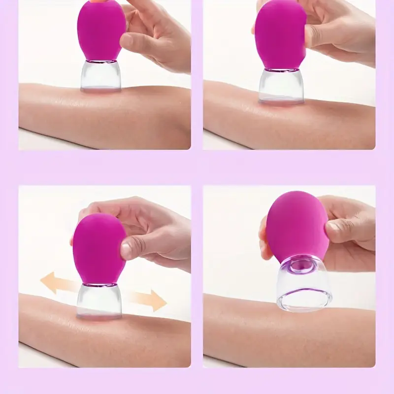 5PCS Mini Silicone Facial Massage Cup: Detachable Massage Tool for Face, Body, Eyes, Cheeks - No Alcohol, Battery-Free