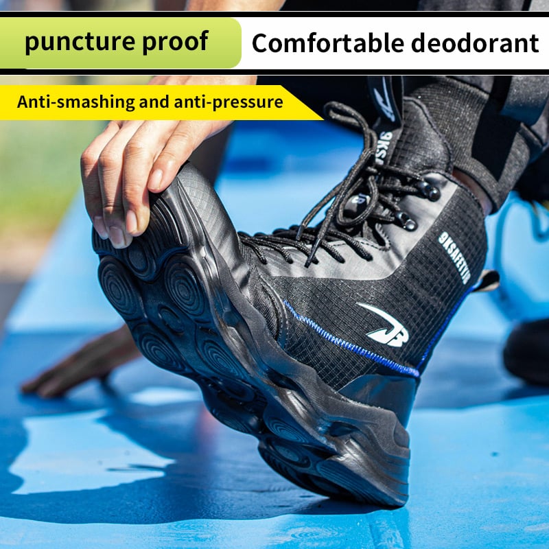 High Top Safety Shoes Men Breathable Steel Toe Work Shoes Puncture Proof Sneaker For Man Work Safety Boots Industrial Footwear