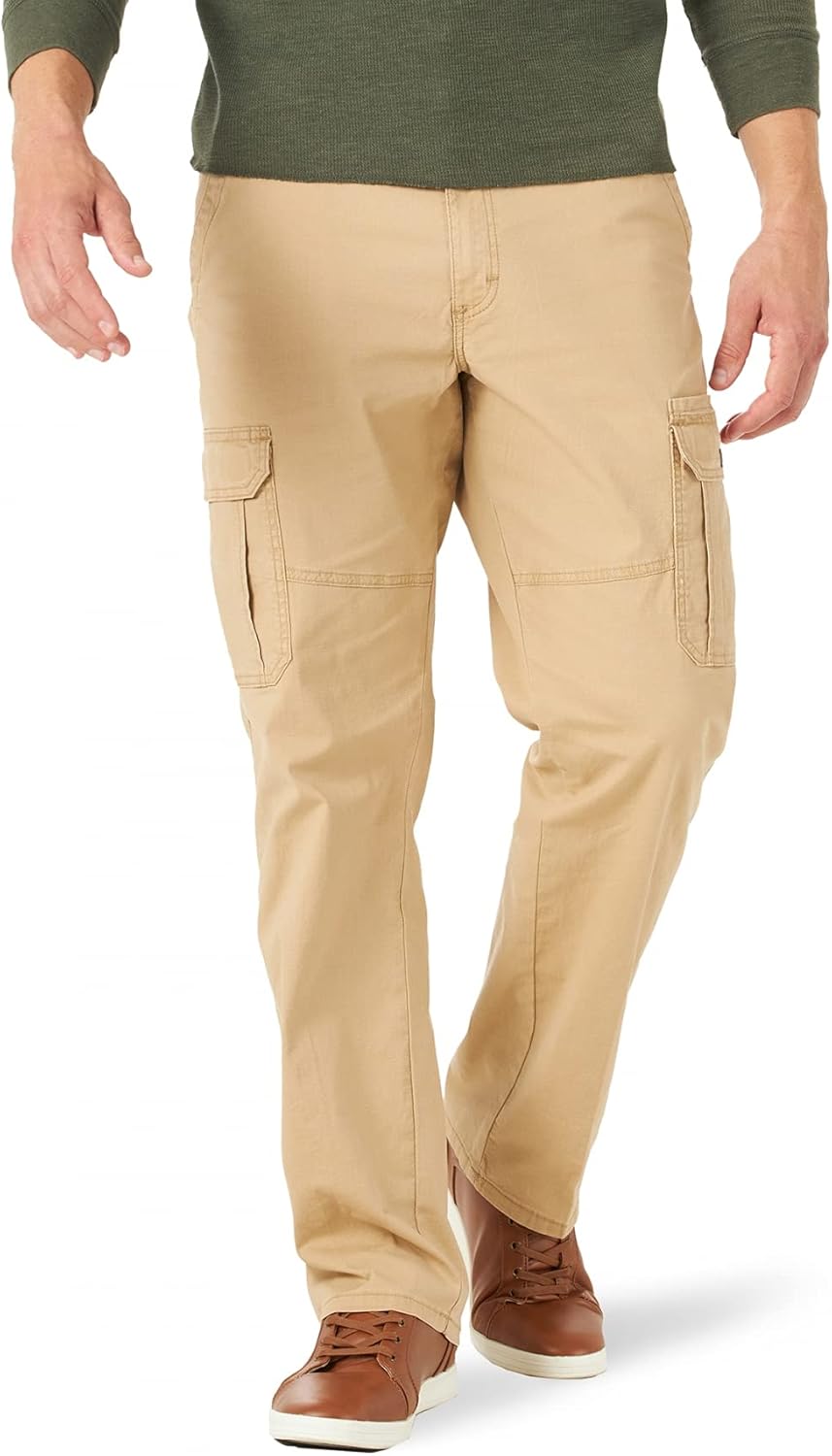 Wrangler Authentics Mens Relaxed Fit Stretch Cargo Pant