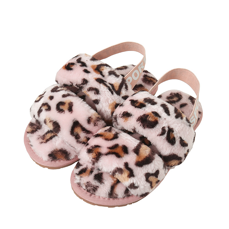 Women's oversized plush slippers, indoor floor mops with elastic bands, open toe warm cotton slippers
