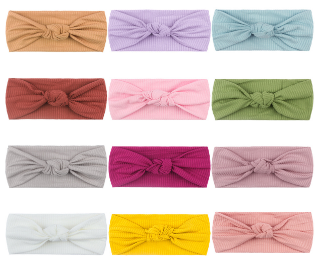 Children's thread knotted wide headband baby turban