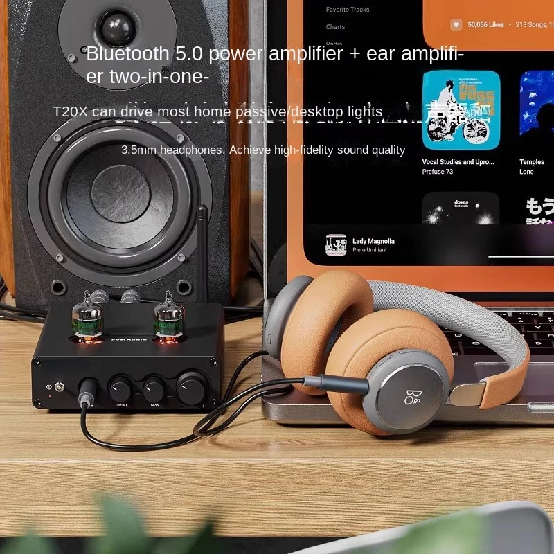 FosiAudio T20X Bluetooth 5.0 Electronic Tube Headphone Amplifier Lossless Stereo 2-Channel Amplifier