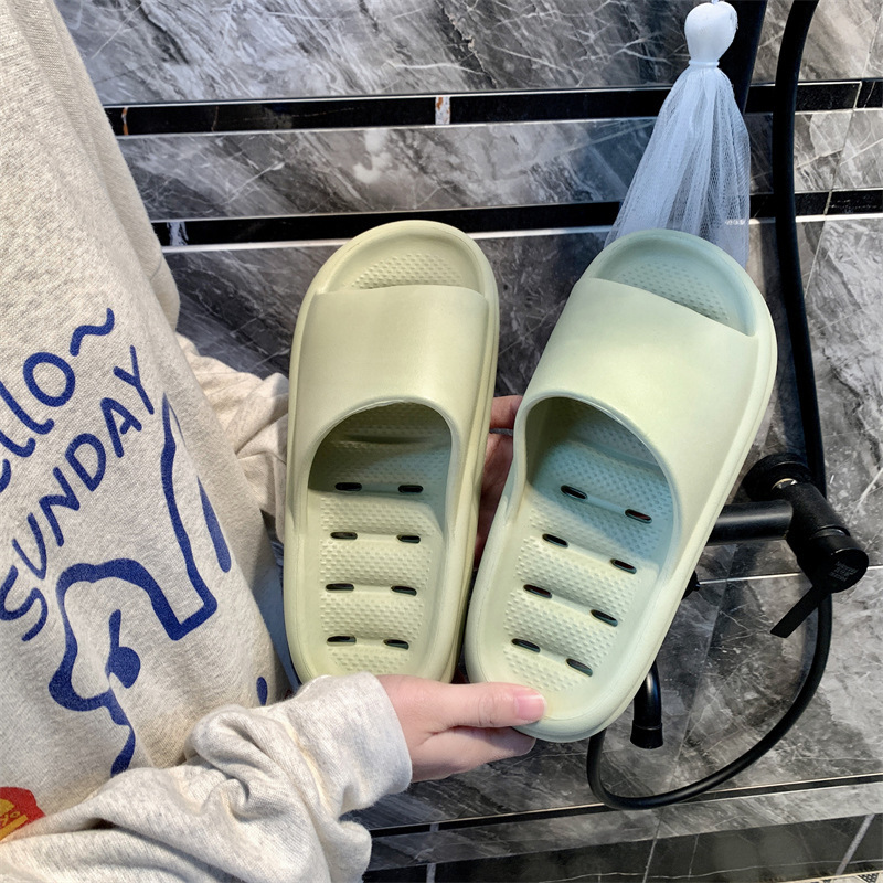 Bathroom Shower Slippers Hollow Out Women Men Slides Summer EVA Shoes Soft Anti-Slip Flip Flops Indoor Outdoor Sandals Couple