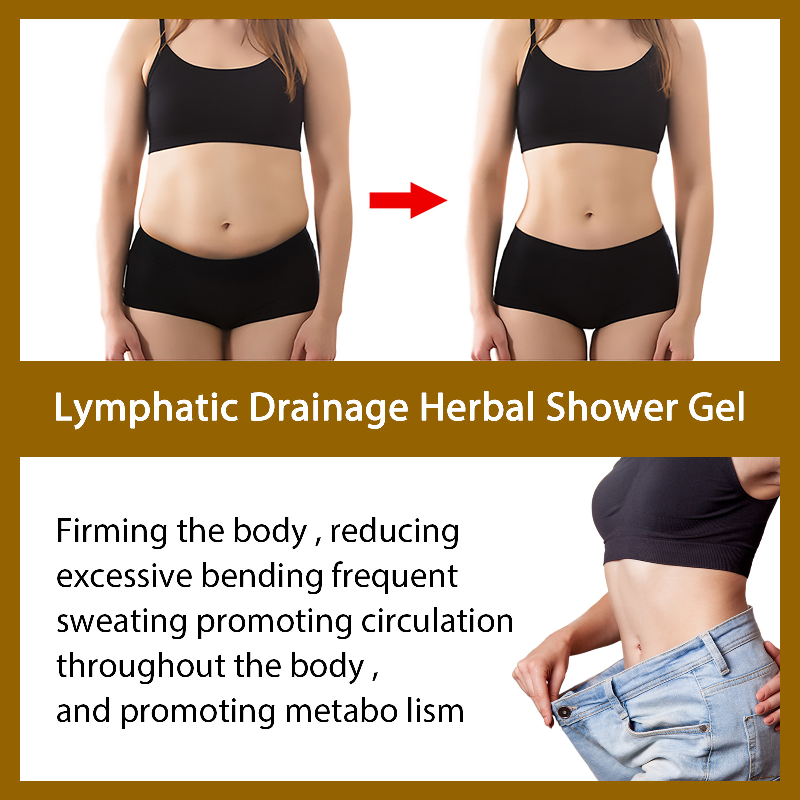 Ginger Body Sculpting Shower Gel Dredges Lymphatic Slimming Firm Waist Lazy Clean Soft Skin Shower Gel