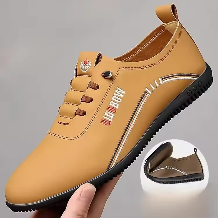 Retro Leather Shoes for Men Summer New Outdoor Lightweight Men's Loafers British Peas Shoes