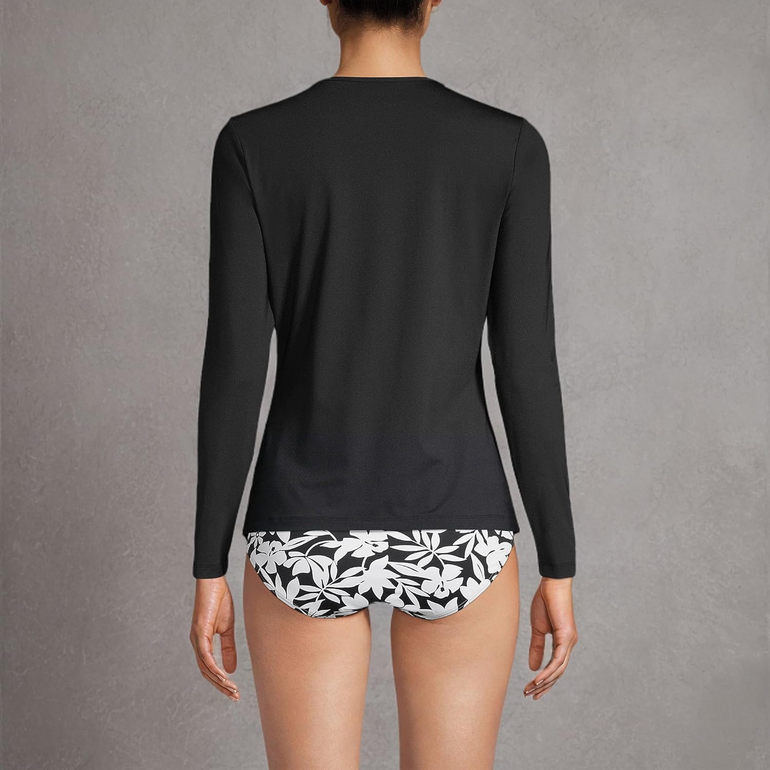 Lands' End Women's Sunshade UPF 50 Long Sleeve Rash Guard Swim Tee