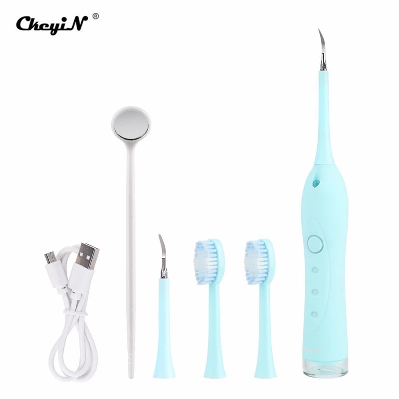 Ckeyin Portable Electric Ultrasonic Dental Scaler Tooth Calculus Tool Sonic Remover Stains Tartar Plaque Whitening Oral Cleaner