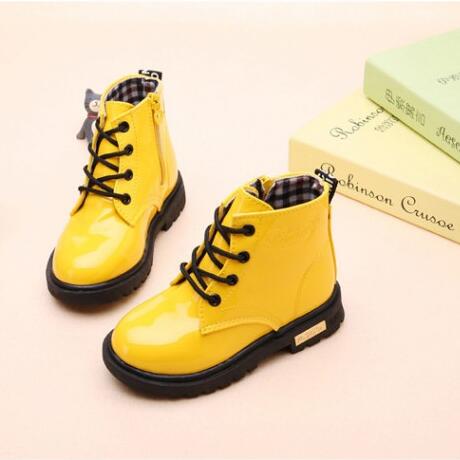 NEW Girls Leather Boots Boys Shoes Spring Autumn PU Leather Children Boots Fashion Toddler Kids Boots Warm Winter Boots &