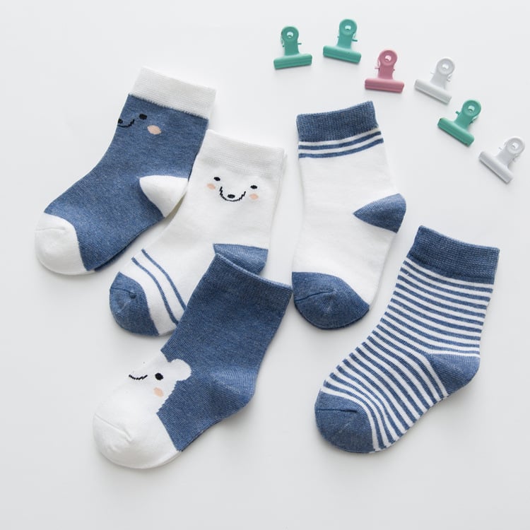 5 Pairs/ Breathable Socks Cartoon Dinosaur Fashion Baby Boys Girls Socks 1-9 Years Chidlren Autumn Winter Soft Cotton Socks