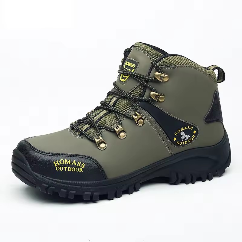 Autumn Winter Men Hiking Boots Outdoor Waterproof Non-slip Camping Man Shoes Hiking Sneakers Warm Fleece Short Boots