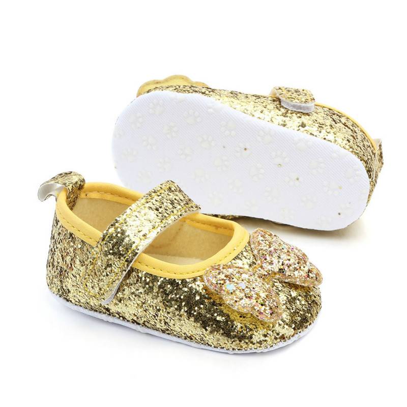 0-1 years old new spring and summer baby baby sequins butterfly non-slip soft bottom toddler shoes