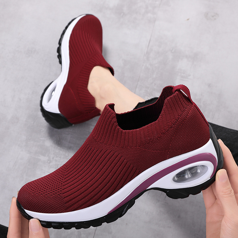 2024 summer New Women Fashion Casual Sport Shoes Wedge Platform Sneakers Ladies Breathable Vulcanized Shoes