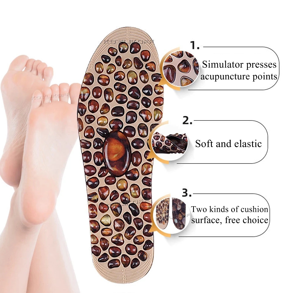 2023 New Soft Rubber Cobblestone Therapy Acupressure Pad Feet Massager Insole For Shoes Insoles Improve Blood Circulation
