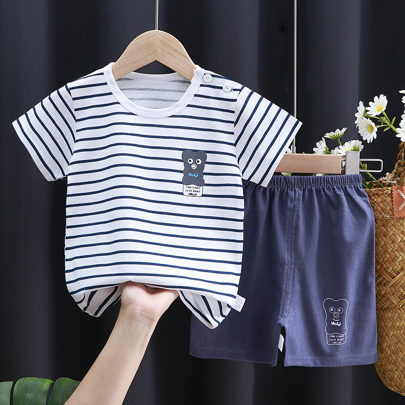 Baby Boys Summer Clothing Sets Children Cotton T-shirt+pants 0-3Year Toddler Kid Sport Outfits Kids Girl Cute Homewear